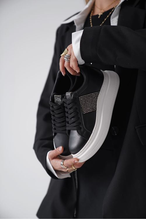 Belinda Siyah Taşlı Kadın Sneaker